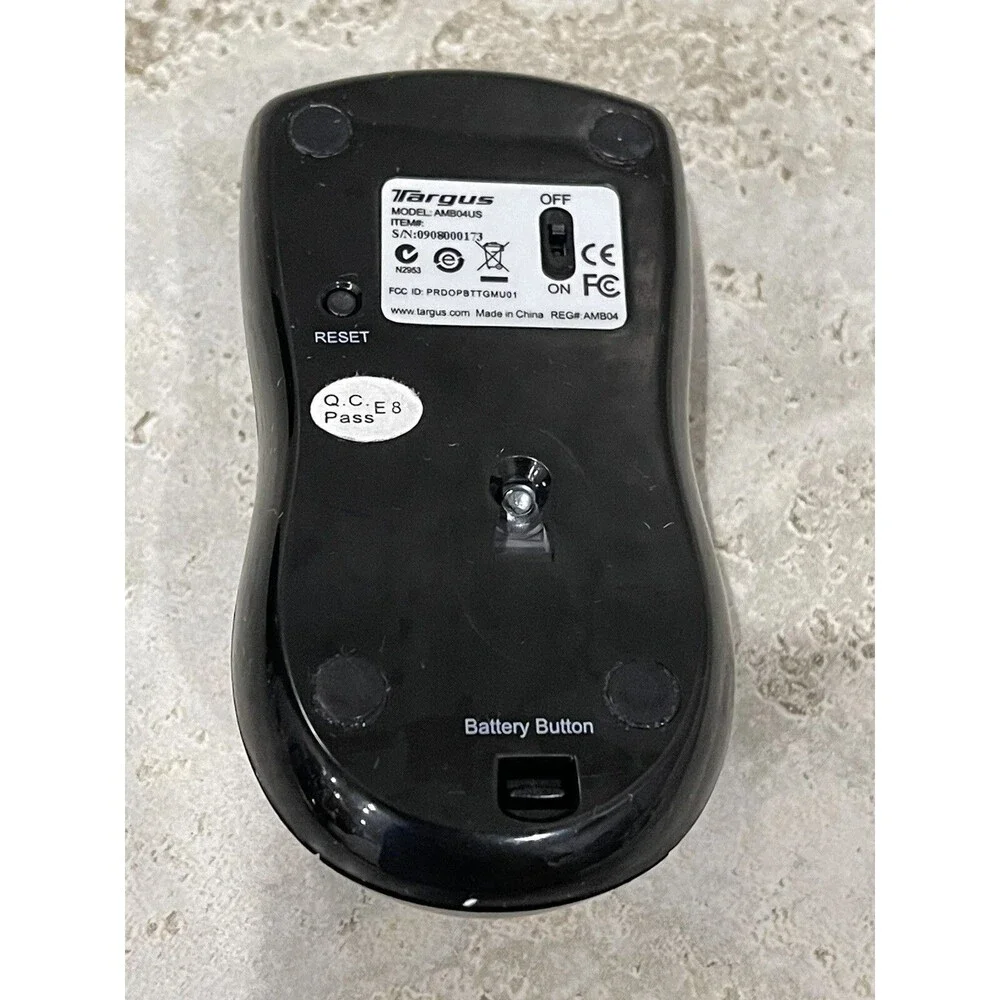 Targus Optical Bluetooth Wireless Laptop Mouse AMB04US Retro Silver Black